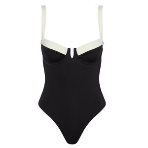 NWT Monday Swimwear Clovelly One Piece - Black/Ivory in Small